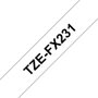 Brother TZe-FX231 Ruban Flexible 12mm x 8m Blanc/Noir
