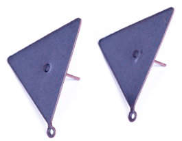 Innspiro Boucles d'oreilles métalliques pour incrustation base triangle cuivre vieilli