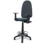 Tabouret Aýna taburete Contact permament de base Tissu Gris foncé Structure polyamide noire Accoudoir 1D Sans appui-tête Roulettes en nylon 50 mm