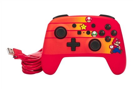 PowerA Manette avec câble améliorée pour Nintendo Switch, licence officielle Nintendo, compatible Switch OLED, câble USB-C 3 mètres, boutons programmables, prise casque - 1526539-01