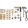 Roba - Boîte à outils enfant en bois 22 pièces - Marteau, clé, tournevis, écrous et vis - Naturel, gris et blanc - Certifié EN 71