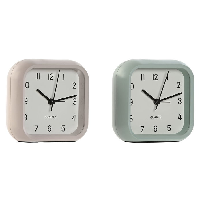 Horloge de table Home ESPRIT Rose Menthe (2 Unités)