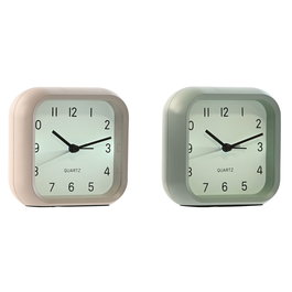 Horloge de table Home ESPRIT Rose Menthe (2 Unités)