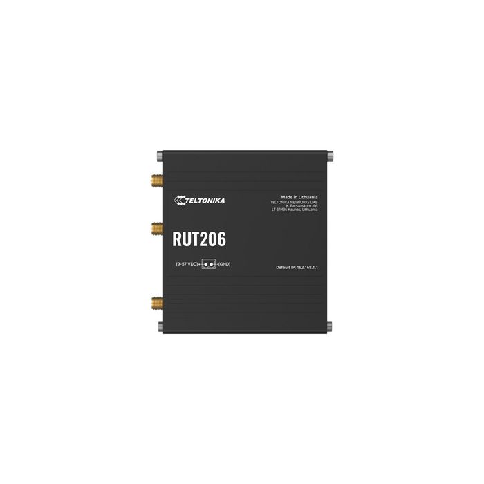 Teltonika Networks RUT206 - Routeur 4G/LTE Cat.4 industriel, 2 ports LAN 100 Mbps, Wi-Fi 2.4 GHz, gestion à distance RMS, plage de température -40°C à 75°C