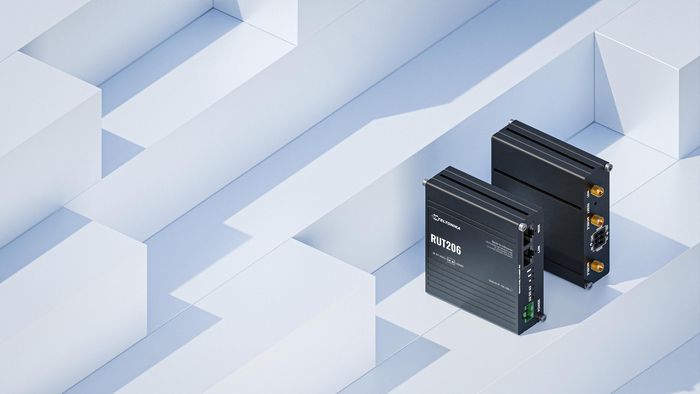 Teltonika Networks RUT206 - Routeur 4G/LTE Cat.4 industriel, 2 ports LAN 100 Mbps, Wi-Fi 2.4 GHz, gestion à distance RMS, plage de température -40°C à 75°C