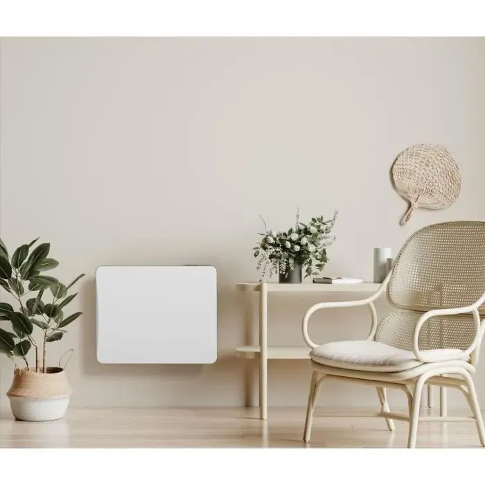 WARM TECH Radiateur électrique à inertie céramique 1000W, blanc, chauffage jusqu'à 40 m³, 230V