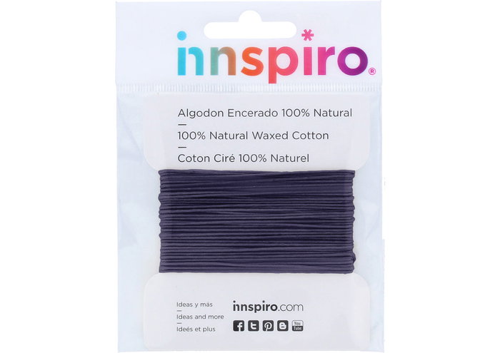 Innspiro Cordon en coton ciré fin violet 0,5 mm 5 m Innspiro Cordon en coton ciré fin violet 0,5 mm 5 m
