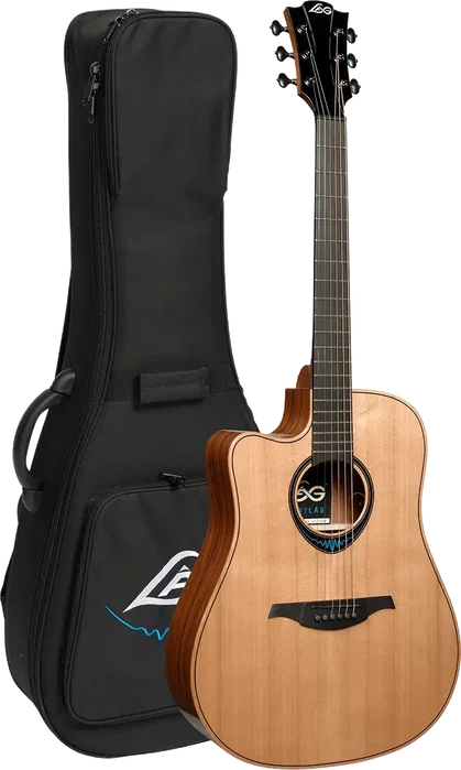 Lâg Guitare Acoustique Folk Dreadnought Cutaway pour Gauchers A/E Blue Wave 2 Lâg Guitare Acoustique Folk Dreadnought Cutaway pour Gauchers A/E Blue Wave 2