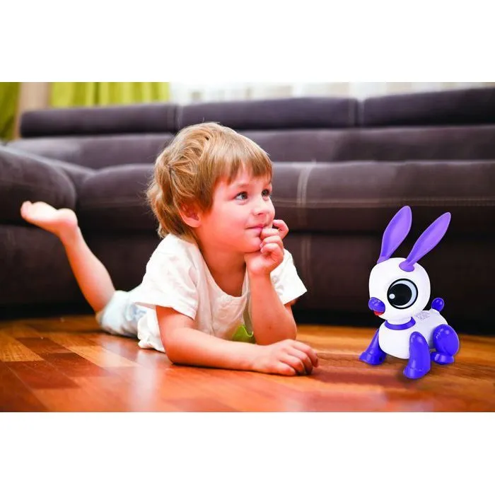 Lexibook Power Rabbit Mini - Robot jouet interactif pour enfant avec effets d'éclairage et sonores, commande par applaudissements, fonction karaoké