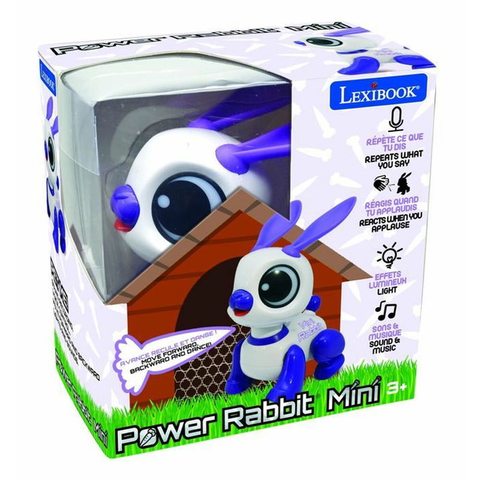 Lexibook Power Rabbit Mini ROB02RAB - Robot lapin interactif avec effets lumineux et sonores
