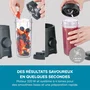 Severin SM3753 Mix & Go Blender Mixeur 320 W 2 gourdes 600 ml 2 vitesses 4 lames aiguisées Noir