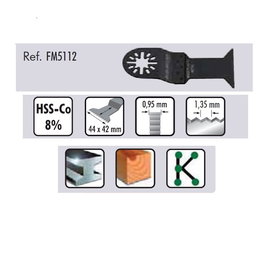 DUVER FM5112 Lame de scie oscillante bimétal 44 x 42 mm pour coupes fines