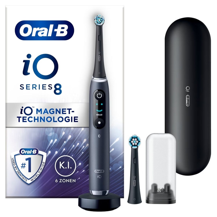 Oral-B Brosse à dents électrique iO8N / 408567 Noir - Technologie IA de brossage connectée Oral-B Brosse à dents électrique iO8N / 408567 Noir - Technologie IA de brossage connectée