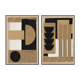 Toile Home ESPRIT Marron Noir Moderne Urbaine (2 Unités)