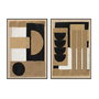 Toile Home ESPRIT Marron Noir Moderne Urbaine (2 Unités)