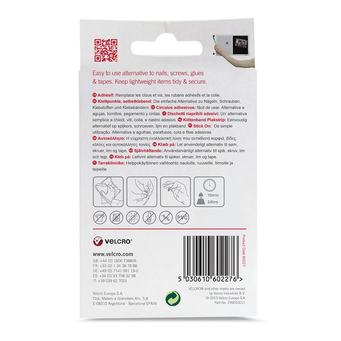 Velcro Cercles adhésifs hook&loop Ø16 mm, blancs, 16 paires Velcro Cercles adhésifs hook&loop Ø16 mm, blancs, 16 paires
