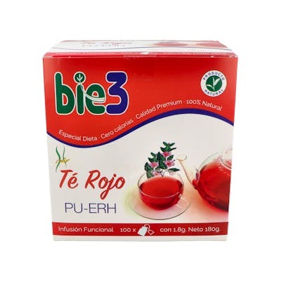 BIE 3 Thé Rouge Pu-Erh Infusion 100 Sachets Drainant Minceur BIE 3 Thé Rouge Pu-Erh Infusion 100 Sachets Drainant Minceur