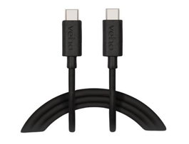 Veho Câble USB-C vers USB-C de Charge et Synchronisation 60W 1m - Transfert de Données Ultra-Rapide 480 Mbps, Finition Caoutchouc Tacton Noir