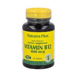 Natures Plus 1000mcg 90 Comprimés Complément Alimentaire Vitamine B12 Végétalien