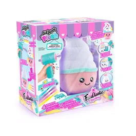 Canal Toys AIR 072 - Kit d'activité créative Airbrush Plush avec peluche Squishy Food'tastic à décorer, feutres parfumés et pochoirs - Jouet dès 6 ans