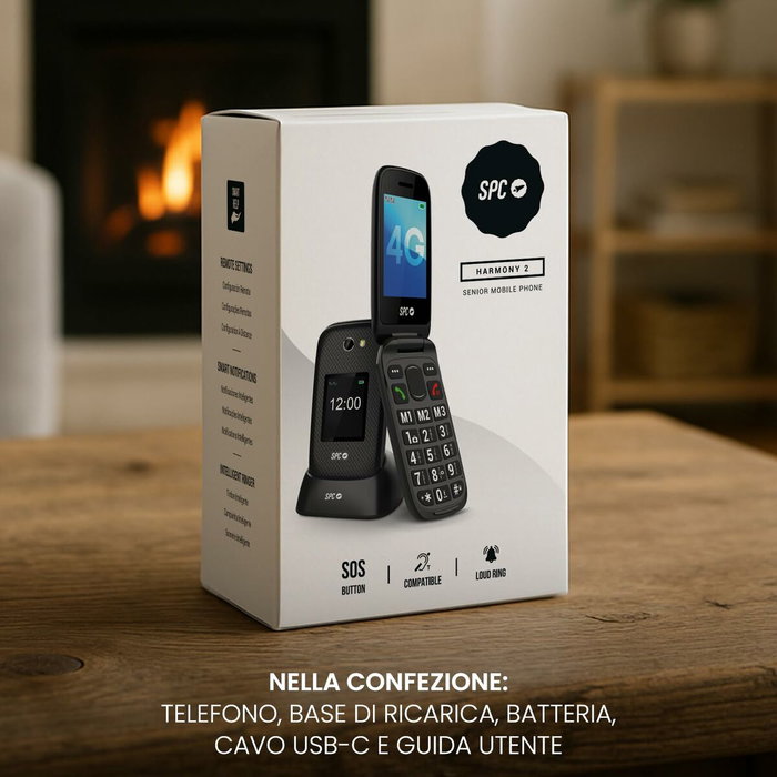 Téléphone portable pour personnes âgées SPC 2337N Noir 128 GB 2,8"