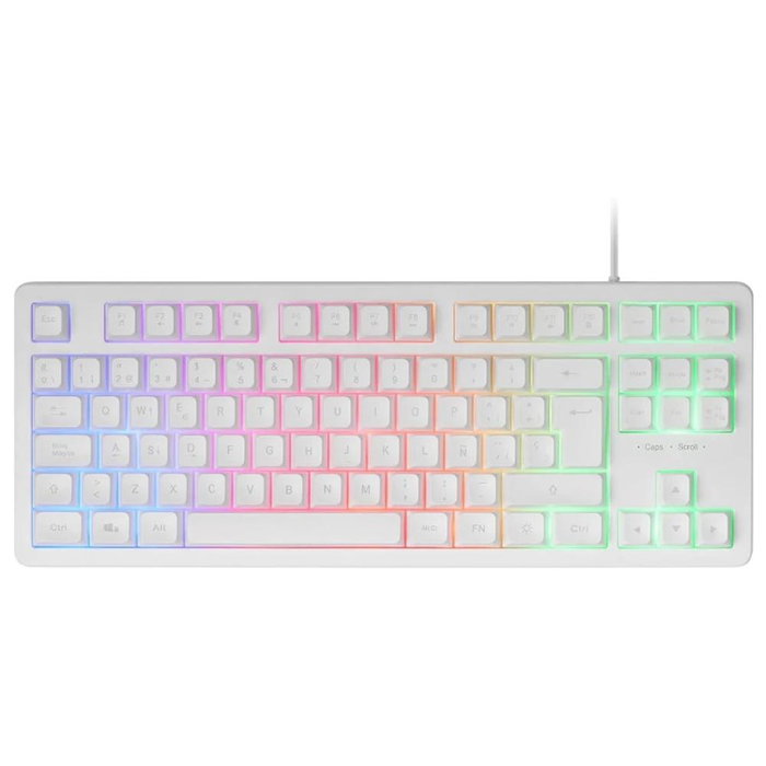 Mars Gaming MK023WES Clavier TKL FRGB Blanc, MK023 Membrane, USB 2.0, Anti-Ghosting Mars Gaming MK023WES Clavier TKL FRGB Blanc, MK023 Membrane, USB 2.0, Anti-Ghosting