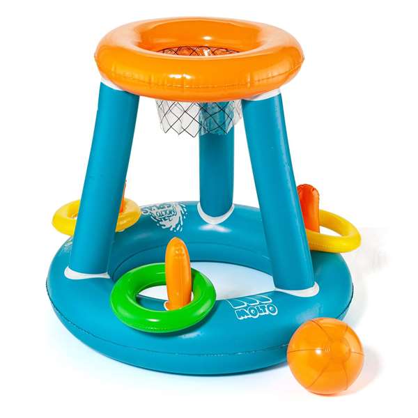 Molto Canasta Basket Hinchable - Panier de basket-ball gonflable pour piscine, jeux aquatiques et extérieur, à partir de 3 ans, en plastique