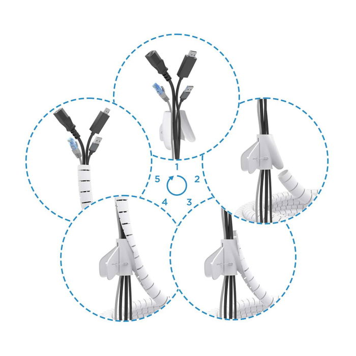 Organisateur de Câbles Aisens A151-0919 Blanc Plastique