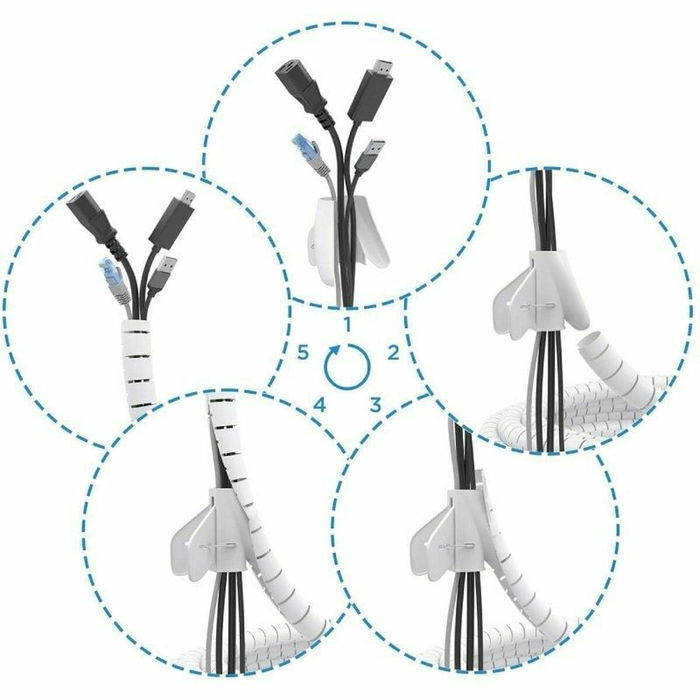 Organisateur de Câbles Aisens A151-0919 Blanc Plastique