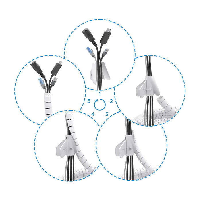 Organisateur de Câbles Aisens A151-0919 Blanc Plastique