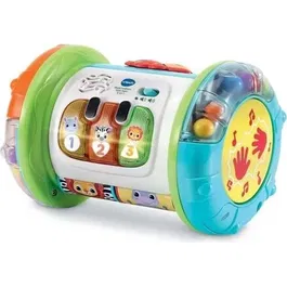 Vtech Baby - Rouleau d'Activités Interactif Magi Rouleau Tam-Tam 3 en 1 Blanc/Multicolore, pour Bébé de 9 à 36 Mois avec Piles Incluses