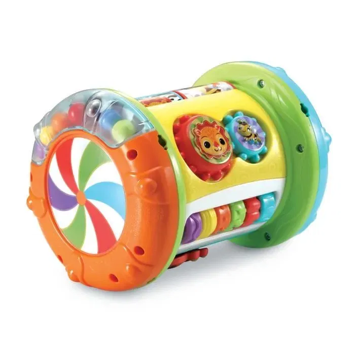 Vtech Baby - Rouleau d'Activités Interactif Magi Rouleau Tam-Tam 3 en 1 Blanc/Multicolore, pour Bébé de 9 à 36 Mois avec Piles Incluses