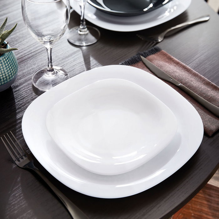 Luminarc Carine Blanco Blanc service d'assiettes en verre 19 pièces