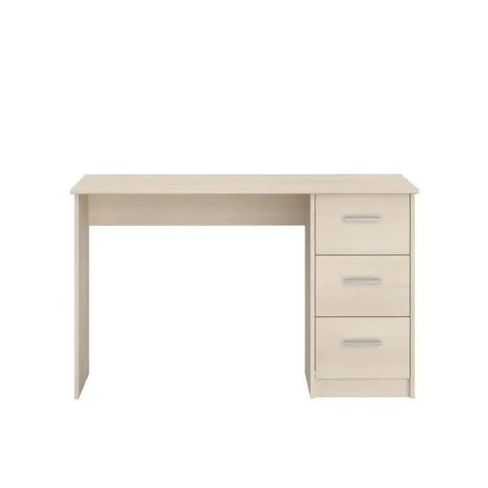 Parisot Bureau Essentielle 3 tiroirs décor acacia clair