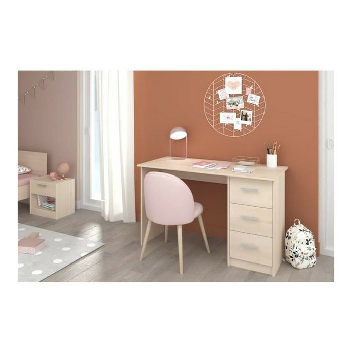 Parisot Bureau Essentielle 3 tiroirs décor acacia clair