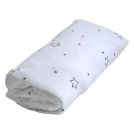 Domiva - Drap housse imperméable alèse 2 en 1 pour bébé - 60 x 120 cm - Blanc imprimé étoiles gris - Antifongique