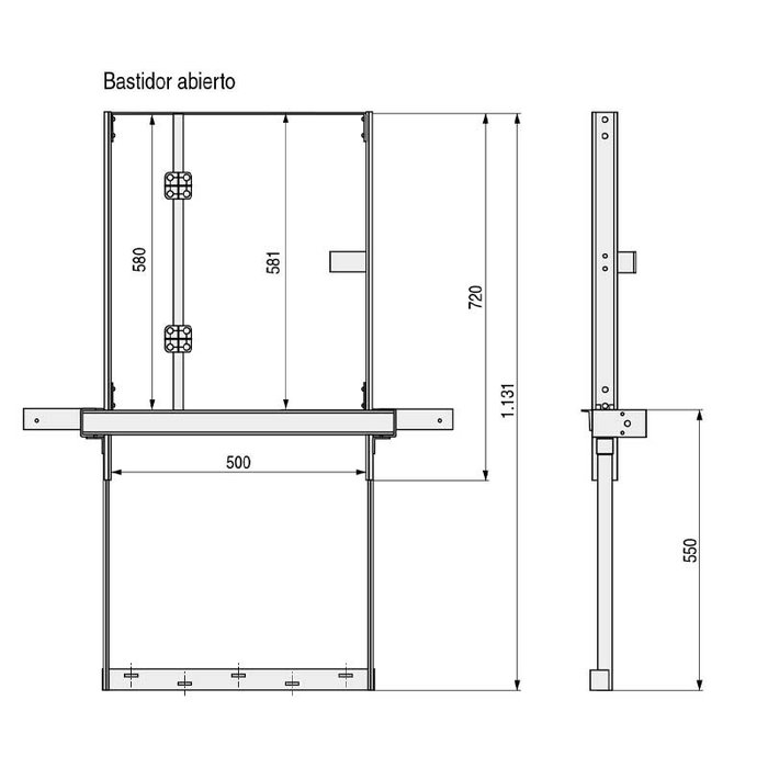 POTTKER H37 Cadre Coulissant pour Table avec Rallonges, Charge Max 90kg, Fer, Finition Aluminium RAL 9006