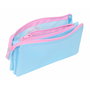 Trousse Fourre-Tout Triple Frozen Bleu Rose 22 x 12 x 3 cm