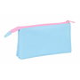 Trousse Fourre-Tout Triple Frozen Bleu Rose 22 x 12 x 3 cm