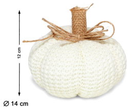 atosa Citrouille décorative en tissu blanc 12 cm avec finition rustique