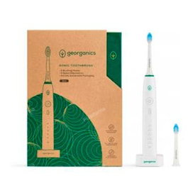Georganics Cepillo De Dientes Sonico - Brosse à dents électrique sonique avec 5 modes de brossage et 3 ajustements de vitesse - Autonomie 5 semaines - Charge USB - 2 têtes incluses