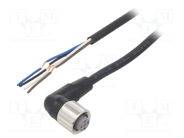 OMRON Câble pour capteurs M12 femelles angulaires 4 broches 5m OMRON Câble pour capteurs M12 femelles angulaires 4 broches 5m