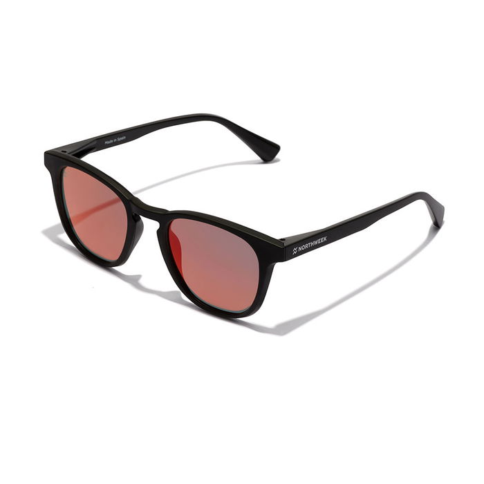 Northweek Lunettes de Soleil Polarisées Rubis Noir, Design Rectangulaire Unisexe