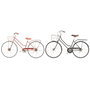 Home ESPRIT Décoration murale Métal Bicyclette Shabby Chic Noir Rouge (2 Unités)