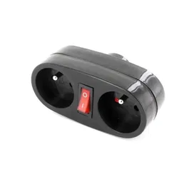 Chacon Prise Biplite 16A avec interrupteur - 2 prises - Anthracite - Intérieur - Prêt à poser