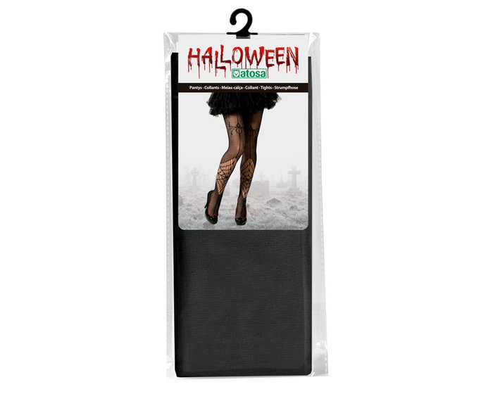 Bas Résille avec Motif Toile d'Araignée pour Halloween - Accessoire de Déguisement pour Sorcière et Personnages Gothiques