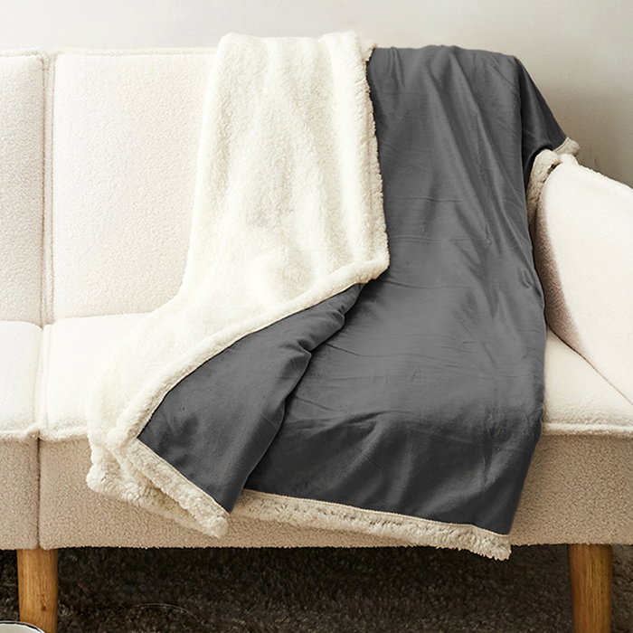Home Deco Factory Couverture Sherpa Microfibre 120x150 cm