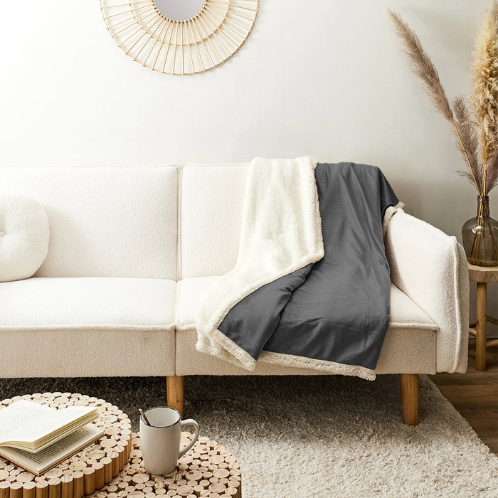 Home Deco Factory Couverture Sherpa Microfibre 120x150 cm