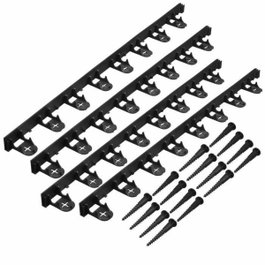 Nature Bordure de gazon en polypropylène et polyéthylène - 4 bordures et 16 ancres - Noir