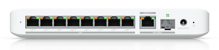 Ubiquiti Switch 8-Ports 2.5 GbE PoE++ avec Uplink 10 GbE RJ45/SFP+, 60W, Blanc - USW-Flex-XG